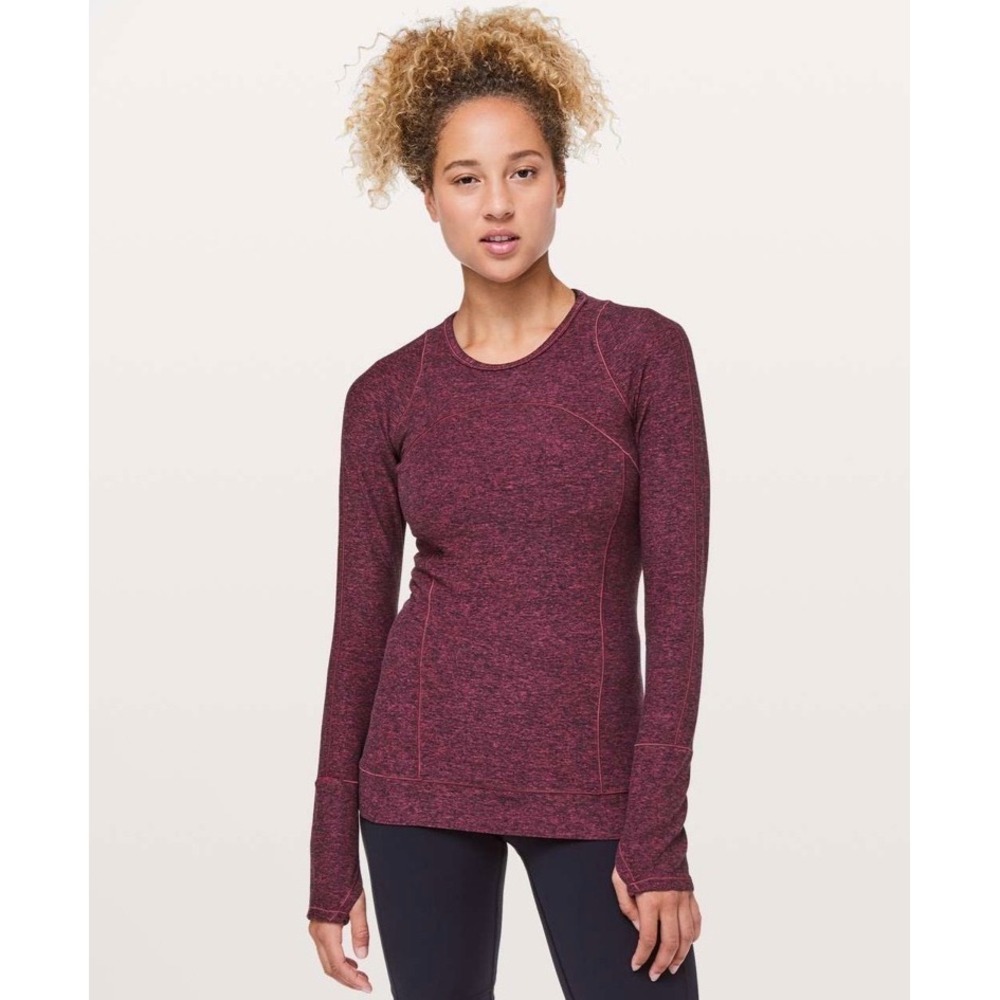 Lululemon Cypress Kiss Long Sleeve Size 6 Long‎ Sleeve Tech Pocket Star Ruby
